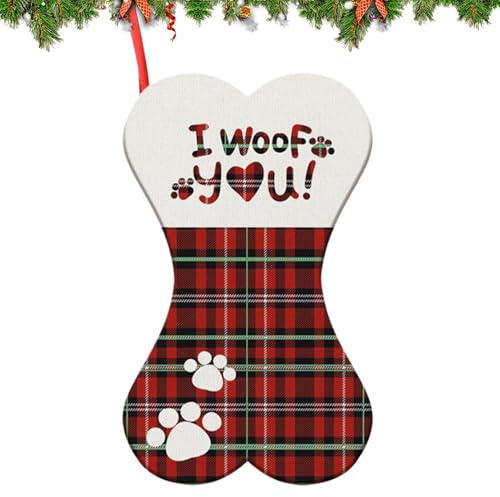 Calcetín navideño con estampado de patas - Calcetines para mascotas con estampado de perro, regalo de Navidad para niños y calcetines de prueba para el hogar - Calcetines de granja, decoración para