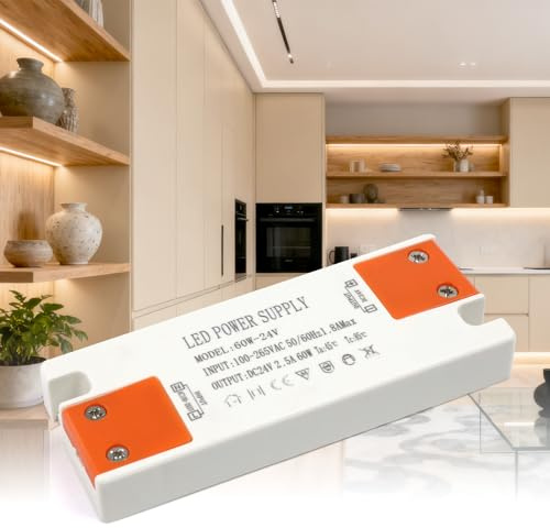 KSIBNW Trasformatore 220V 24V Alimentatore LED 2,5A, Driver Convertitore AC 220V a DC 24V 2,5A 60W Adattatore Trasformatore Costante Tensione Slim Trasformatori per LED Lampade, Striscia, Lampadine