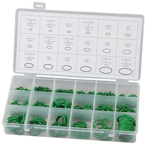270 Pezzi O Ring Guarnizioni, Kit di Guarnizioni O-Ring in Gomma, O Ring in 18 Misure Diverse, Guarnizioni di Tenuta Resistente per Riparazioni Idrauliche, Automotive e Applicazioni Commerciali