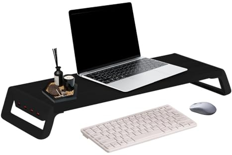 Datorskärmhöjare, skrivbordsställ i trä för kontor och hem, ergonomisk skärmhöjare, arbetsplatsorganisation, perfekt för studierum, studentrum eller internetcafé
