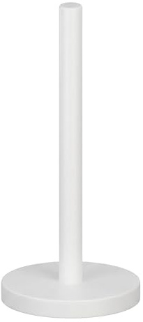 Minismus portarrollos Papel Cocina, Acero Inoxidable con Base lastrada y Almohadilla Antideslizante para máxima Estabilidad, de pie Porta Rollo Cocina (Blanco)