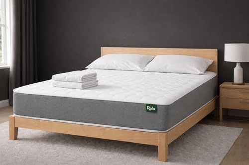 Eco High Density Foam Mattress 6.5 Inch Depth | Soft Comfort Bed Mattress with Breathable Knitted Cover, Supportive Foam Core | Grey Border Mattress (Double)