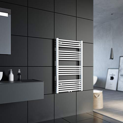 ELEGANT Elektrisk handduksvärmare 1000 x 600 mm vit medelanslutning handdukstork elektrisk badvärmare