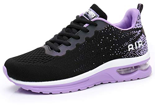 AFFINEST Homme Femme Chaussures de Course Air Running Baskets Chaussures de Sport Outdoor Fitness Gym Sneakers Légères Respirante Violet Noir 40