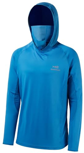Bassdash UPF 50+ Chemise de pêche à Manches Longues avec Masque UV pour Homme
