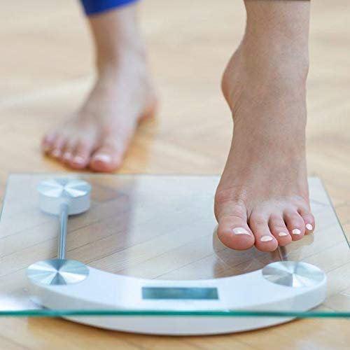 Max Star Báscula de Baño Digital 2 Opciones de Peso Kg/Lbs Vidrio Templado Pantal LCD Balanza de Peso Corporal Alta Precisión Auto Encendido Auto Apagado Resistencia 180KG