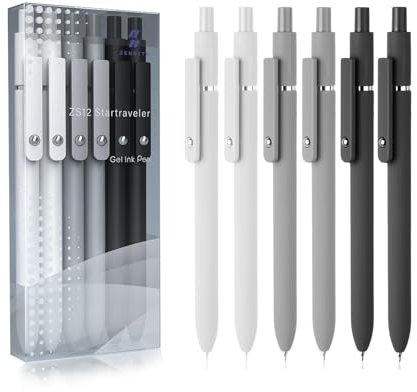 MIUTME 6 Stück Gelstifte, Einziehbare Gelschreiber, Schnell Trocknende Tintenstifte, 0,5 mm Feine Spitze Gel Tintenstifte, Asthetische Stifte für Schule und Bürobedarf