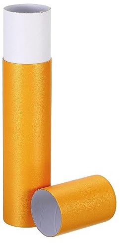 PATIKIL 2x11 Poster Tube Photo Storage Portable Shipping Mailing Yellow | Calligraphy Painting Tubes Round Carrying Case for Storing Paper Art Map Documents