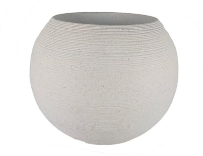 simpa Sphere Globe Shape White Plastic Planter 35cm (H) x 35cm (D)