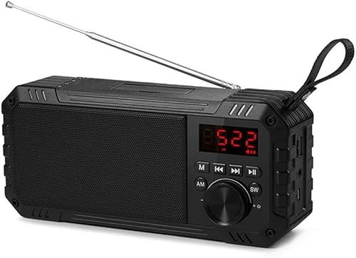 ARTSZY Altavoz Bluetooth Altavoz portátil de Columna de Graves inalámbrico con Soporte for teléfono, Compatible con Radio FM/Am/SW, for Acampar al Aire Libre - Capacidad de batería de 1200 mAh