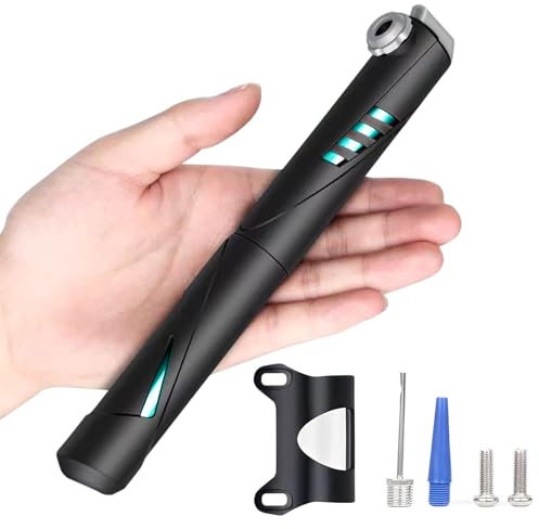 Mini Bike Pump,120 PSI Portable Bicycle Pump for Presta & Schrader Valves, Lightweight Aluminum Body with Mounting Bracket – Compact Tire Inflator for Road & Mountain Bikes (Green)