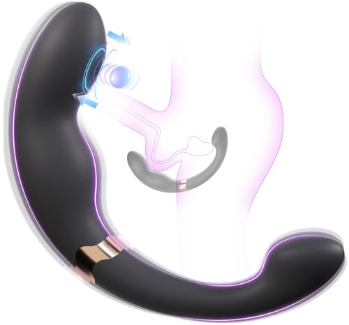 Dual-Ended Tapping Vibrating Prostate Massager Anal Sex Toys, Curved Anal Dildo Butt Plug G Spot Vibrator, Male Adult Sex Toy for Men Women Couples, Porinda Prostate Wand Anal Trainer Game Play