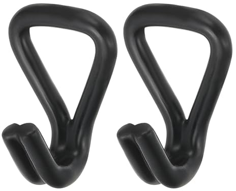 PATIKIL 2 Pack Ratchet Double J Hook Load 5511 LBS for 8.7mm Tie Down Strap Webbing on Car Truck Trailers Towing Strap, Black