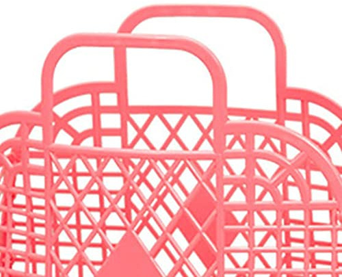 Borsa Pieghevole Portatile in Plastica con Cestello Portaoggetti Cavo per Giocattoli per Vestiti da Spiaggia per la Casa (250x110x220 mm/9,84x4,33x8,66 pollici)