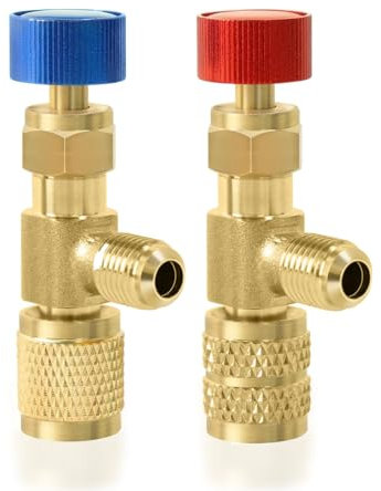 Iruihoo Válvula de seguridad para refrigerante, 2 unidades de acoplamiento rápido, aire acondicionado R410-R410, R410-R22, adaptador de conexión, 5/16-5/16, 5/16-1/4