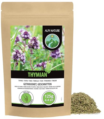 Alpi Nature Timo Essiccato 125g, Timo Strofinato per Cucina e Mix di Spezie Herbes de Provence