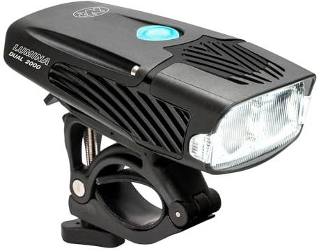 NiteRider Lumina Dual 2000 Lumen USB-C Rechargeable Dual LED Front Bike Light - 7 Modes Powerful Lumens IP64 Waterproof Bike Headlight Easy Mount Single Button Control MTB, Trail, Enduro, Road Cycling