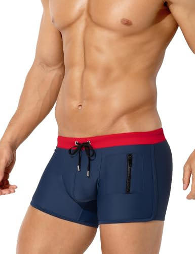 Arjen Kroos Men's Square Leg Swimming Trunks Quick Dry Fitted Swim Shorts