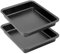Space Home - Plat à Four - Rôtissoire en Acier au Carbone - Plat à Four - Plaque à Rôtir - Plat à Gratin - Plat à Lasagne - Plat a Four Rectangulaire - Grand Plat Four - Set 2-23 x 22 cm - Noir