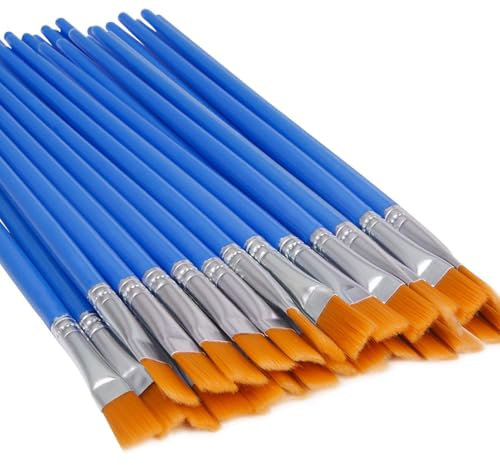 Upins, 30 pennelli piatti, piccoli pennelli per la pittura dei dettagli.