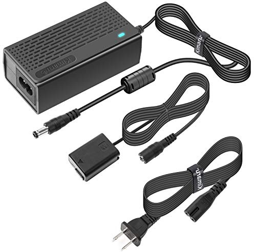 Kimaru NP-FW50 Dummy Battery AC-PW20 Power Supply Adapter Kit for Sony ZV-E10 A6400 A6000 A6100 A6300 A6500 A7 A7R A7II A7RII A7S A7SII A5100 A5000 RX10II RX10III RX10IV Cameras