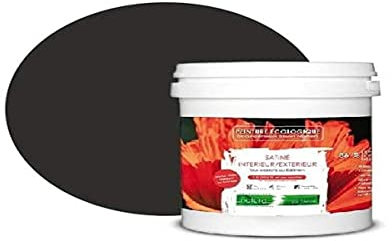 BOX DECO COULEURS Pittura naturale ecologica per interni esterni effetto raso Natura - 1L / 13 m² [Classe energetica A+], nero polveroso