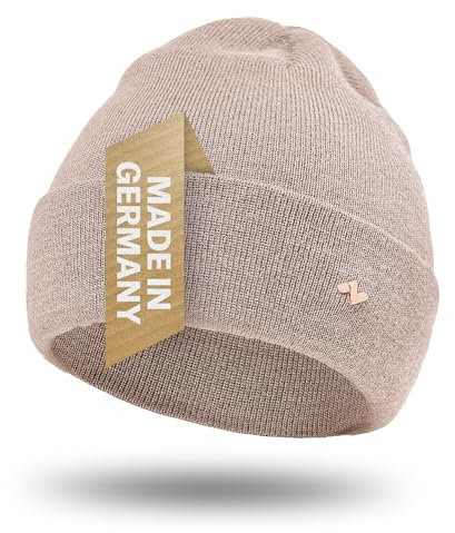 NYTTED® Merino Mütze Herren & Damen | 100% feinste Merinowolle | warm, weich & Strechy | Wollmütze Herren & Damen, Wintermütze Herren & Damen, Strickmütze für Herren & Damen, Merino Herren, Sandbeige