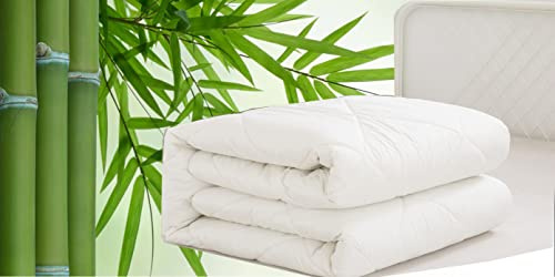 100% Bamboo Organic Fibre Cotton Duvet [D] Quilt TC600 Comforter 13.5 Tog Deluxe Luxury Soft Organic Natural Hypoallergenic, Soft Warm & Cosy Anti Allergic Self piping (Double 200x200cm)