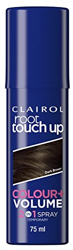 Clairol root touch up color + volume 2 in 1 spray dark medium brown, 75ml