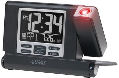 La Crosse Technology 616A-56647-INT Travel Projection Alarm with Fold Out Stand
