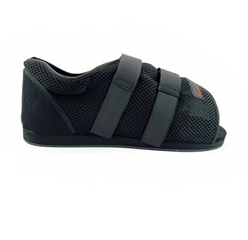 Algeos Medical Shoe for Swollen Feet, Broken Toes, Bandaged and Casted Foot | Cast Shoe or Post Surgery | Black | Sold Individually