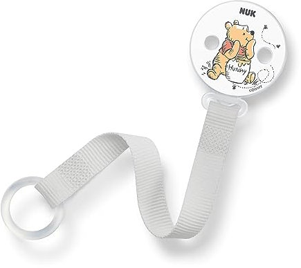 NUK Disney Winnie the Pooh - Cinta para chupete y clip | Para todos los chupetes con y sin anillo, resistente e irrompible, 1 unidad