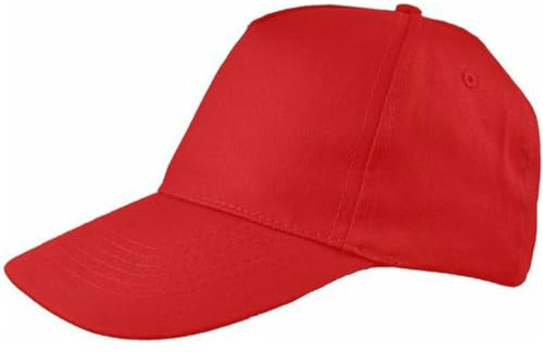 Brushed 5 Panel Baseball Cap - Red, rot red, XL