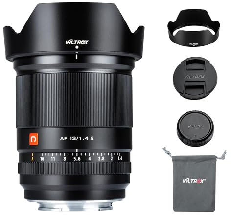 VILTROX AF 13mm F1.4 Objektiv für Sony E-Mount, F/1.4 Ultraweitwinkel-APS-C-Festbrennweite mit Autofokus für Sony E-Mount-Kameras A6600 A6500 A6300 A6400 A7 A7R A7C A7II A7RII A7SIII A7III A9 A1