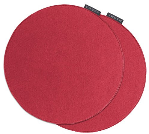 MAGMA AVARO Stuhlkissen/Sitzkissen 2er Set für Indoor und Outdoor, Öko-Tex Siegel, waschbar bis 30°C, 2 Stück, 35x35cm, Rot