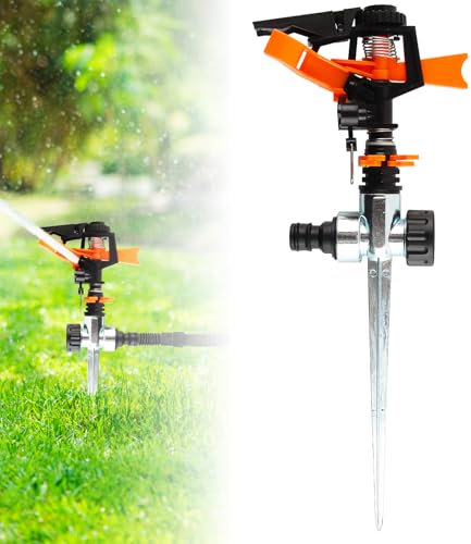 Arroseur à Pulsation, ZoneYan Arroseur de Pelouse,Arroseur de Jardin,Arroseur à Pulsation réglable à 360 degrés, pour Jardin, pelouse