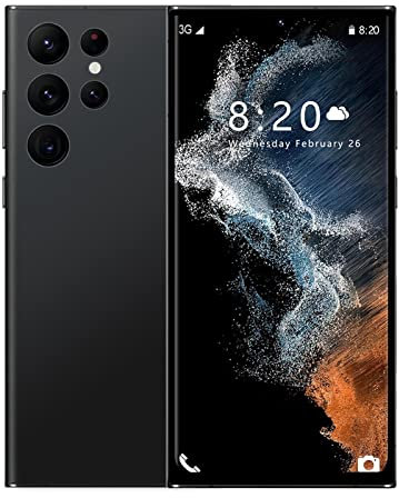 Imagen Más Nítida del Teléfono Inteligente S22 Ultra 7.2 Pulgadas FaceUnlock Pantalla Android Smartphone 4GRAM + 32GROM Teléfono para 13 Pro MAX (Black, One Size)