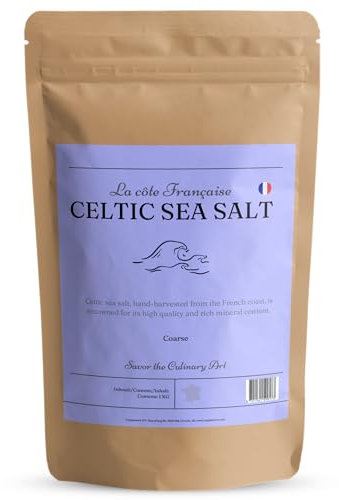 La côte Française 1 KG Sel de Mer Celtique - Sel de Mer Grossier Celtique - Minéraux - Herbamare - Seasalt - Sel Grossier - Pas pour Moulin à Sel - Non Bio, Fleur de Sel, Sel de l'Himalaya, Bio -