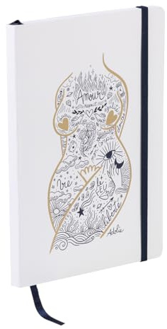 Clairefontaine - 116294C - Un Carnet Broché Souple Décor Céleste/Amour - A5 14,8x21cm - 128 Pages Lignées Papier Blanc 90g - Collection Adolie - 2 visuels, livraison aléatoire