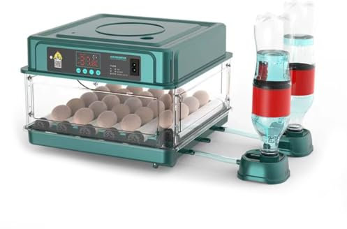 Brutautomat Vollautomatisch, 10/15/24/36 Eier Brutkasten mit Automatischem Wenden der Eier und Automatischer Befeuchtung, Brutmaschine Vollautomatisch für Hühnereier, Wachtel und Enteneier (24 Eier)