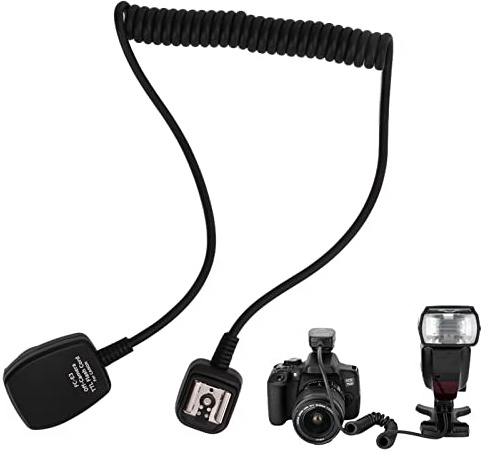 JJC Off Camera Flash Speedlite Cord 1. Camera TTL Sync Flash Extension Cord FC‑E3 Hot Shoe for 600EX RT 580EX II