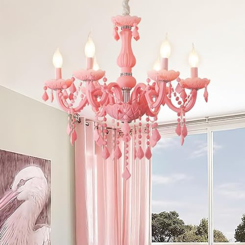 Lampada a sospensione in cristallo rosa, sala d'arte, lampada a candela, soggiorno, ristorante, camera da letto, lampadario,Lampadari