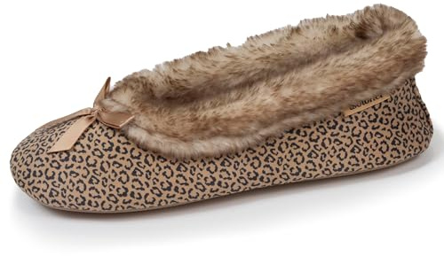 Isotoner Zapatillas zapatillas Bailarinas mujer suela ultra suave, cómodas, suela con memoria de forma, EU,, leopardo, 37/38 EU