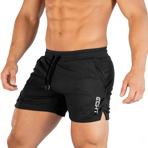InfiniZer Men’s 3 Inch Gym Sport Shorts Breathable Running Shorts Quick Dry Athletic Training Short with Pockets for Men Summer Outdoor Workout (XL, Black)