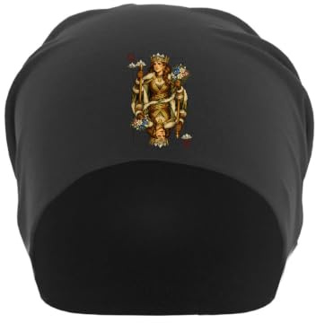 Regal Queen håller personal och blommor unisex tunn bomull slokande mössa svart