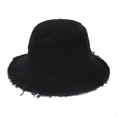 boderier Sun Hats for Women Wide Brim Summer Flap Cover Cap Beach Vacation Travel Accessories (Black)