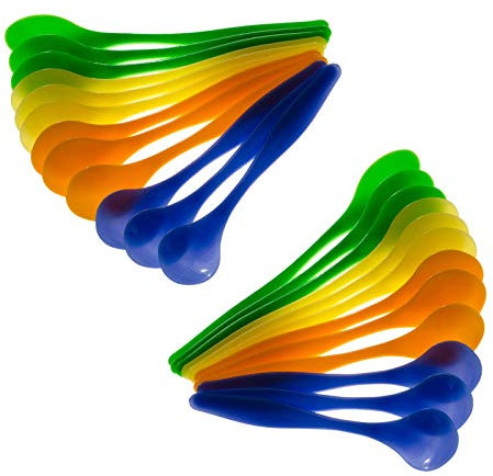 SIDCO Eierlöffel Kunststoff 12 Frühstückslöffel Dessertlöffel Plastiklöffel Babylöffel