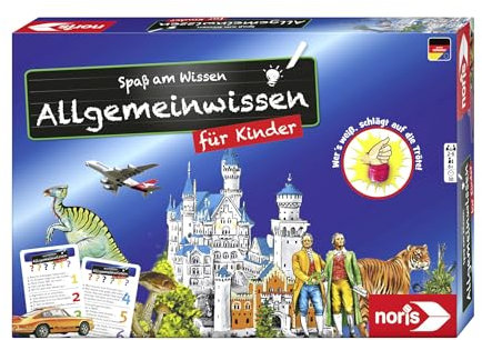 Noris 606071906 Allgemeinwissen für Kinder, Frage-Antwort-Spiel ab 6 Jahren, Spaß am Wissen mit der Quietsch-Tröte, für 2 bis 6 Spieler