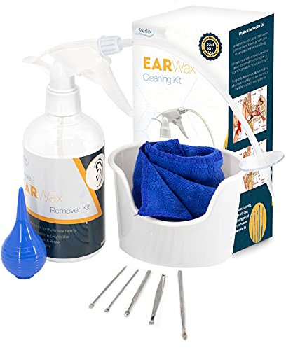 Ear Wax Remover Kit, 20-in-1 Ear Cleaner Removal Kit for Baby, Kids and Adults Easy, Safe & Effective Cleaning Tool with Water Pump, Syringe & Spray Bottle for Ear Wax Suction/Irrigation