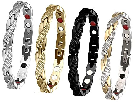 WDYY Elegantes Magnetfeldtherapie Fit Plus Armband, Abnehmen Gewichtsverlust Anti-Ermüdungs-Magnetarmband für Männer Frauen (4PCS)